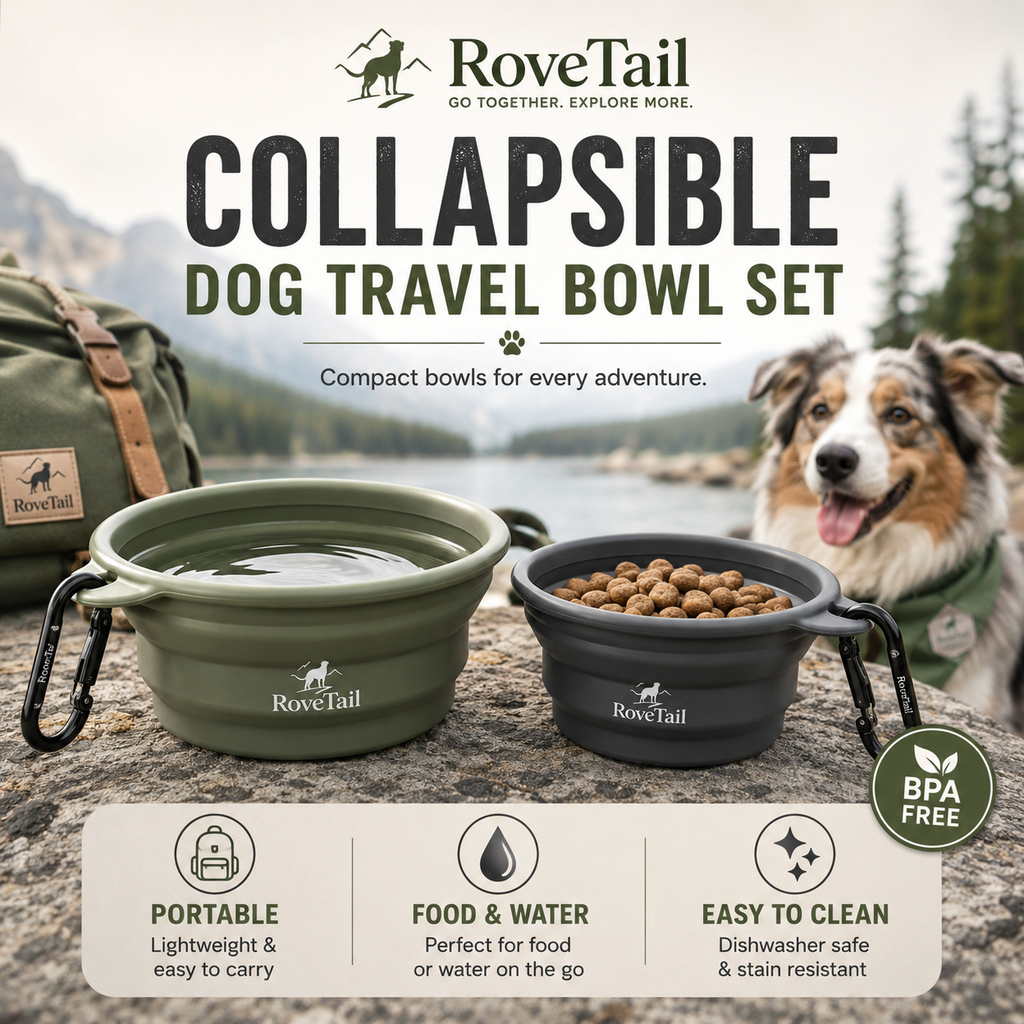 RoveTail™ Collapsible Dog Travel Bowl Set