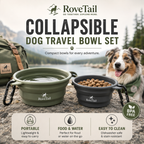 RoveTail™ Collapsible Dog Travel Bowl Set