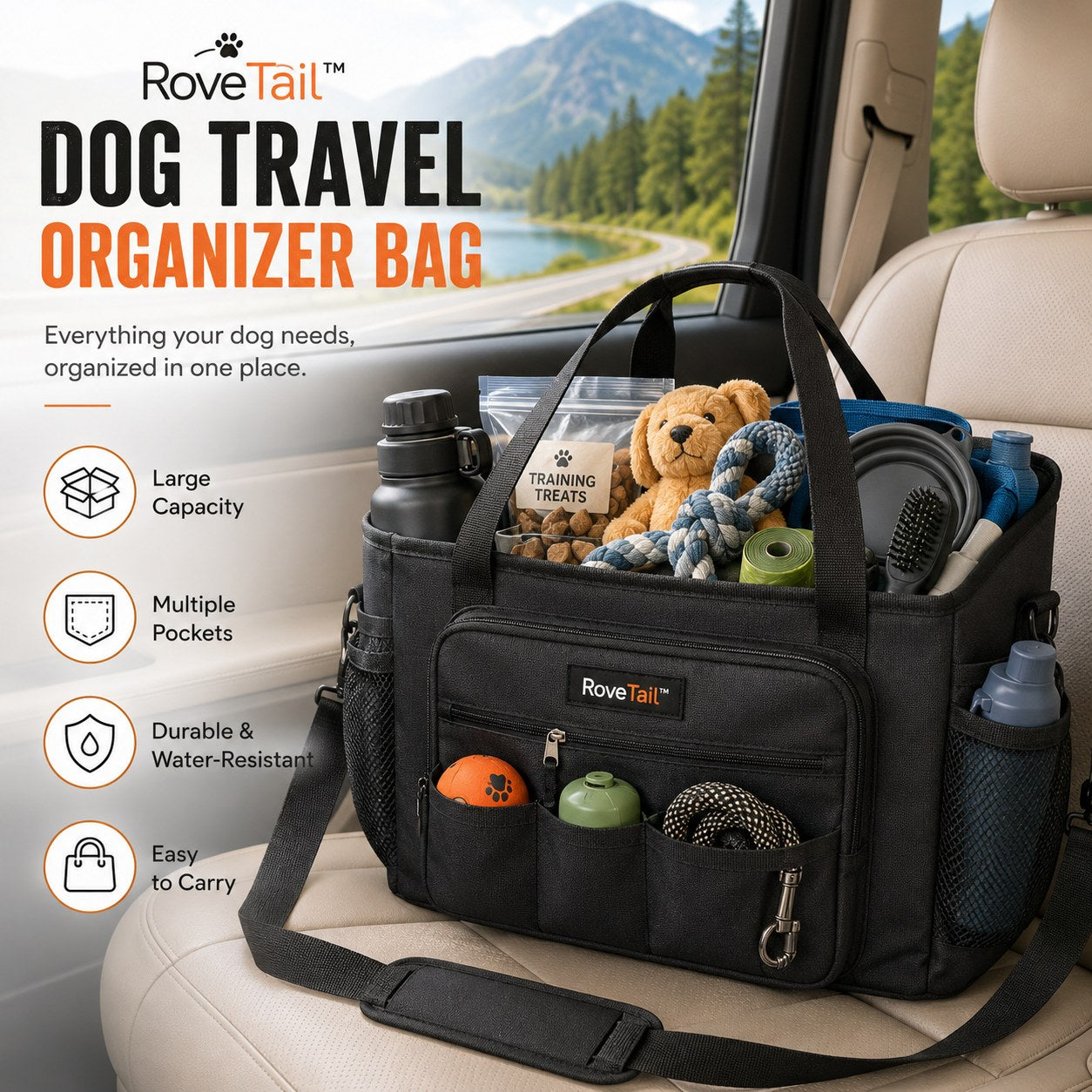RoveTail™ Dog Travel Organizer Bag