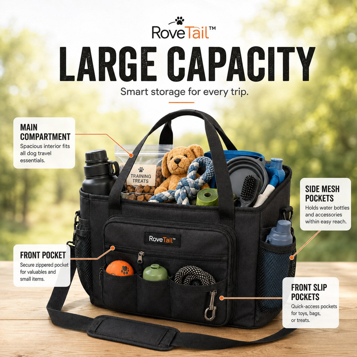 RoveTail™ Dog Travel Organizer Bag