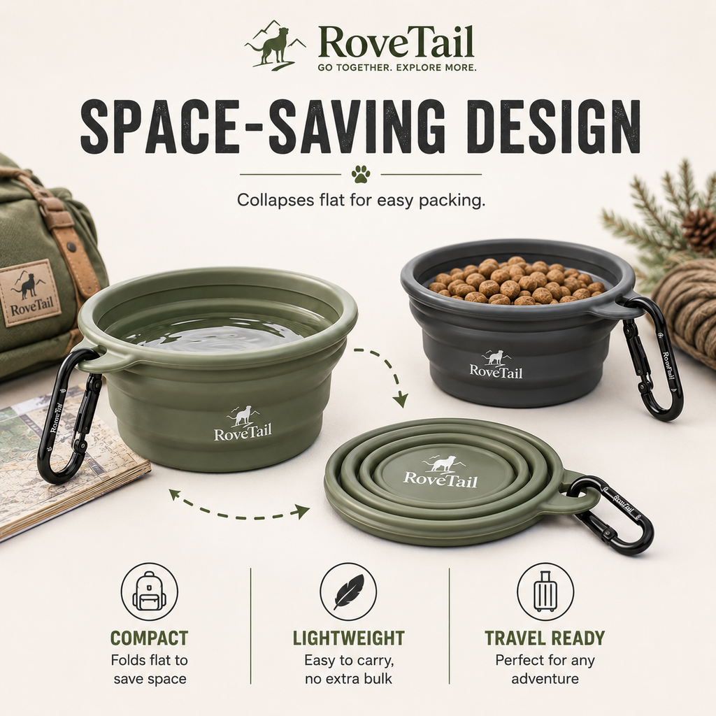 RoveTail™ Collapsible Dog Travel Bowl Set