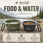 RoveTail™ Collapsible Dog Travel Bowl Set