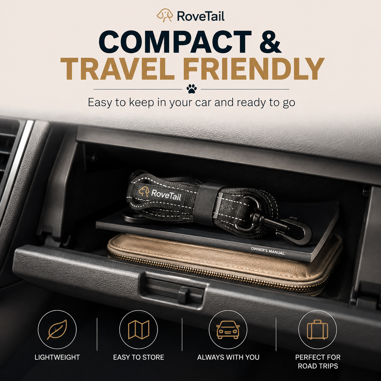 RoveTail™ Adjustable Dog Car Seat Belt