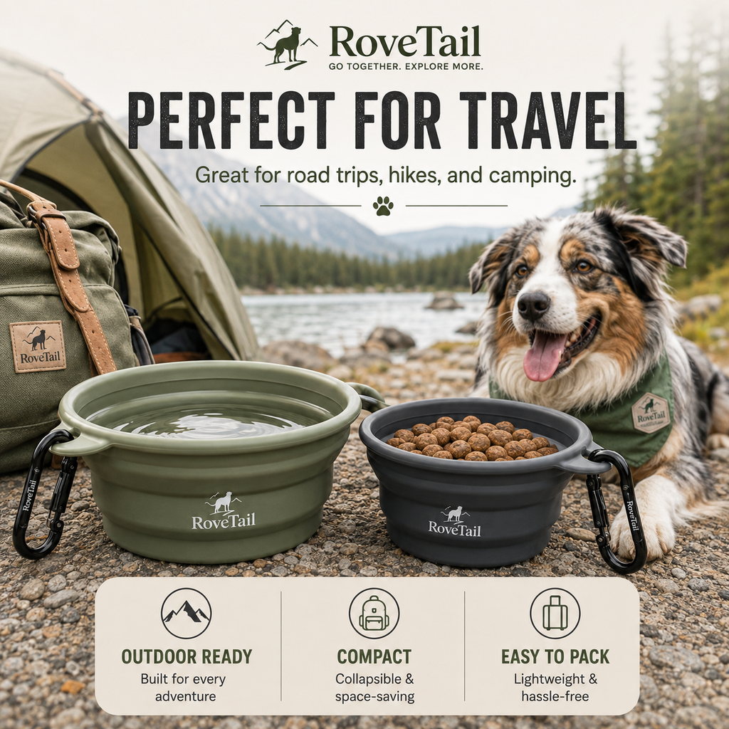 RoveTail™ Collapsible Dog Travel Bowl Set