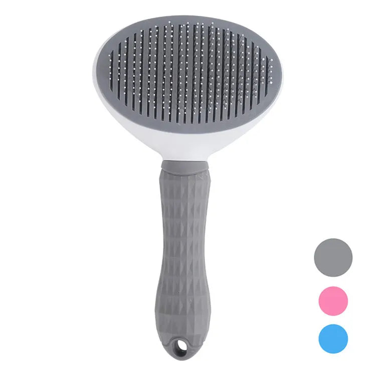 Pet grooming cat brush self-cleaning pet dog massage brush for short and long hair animals