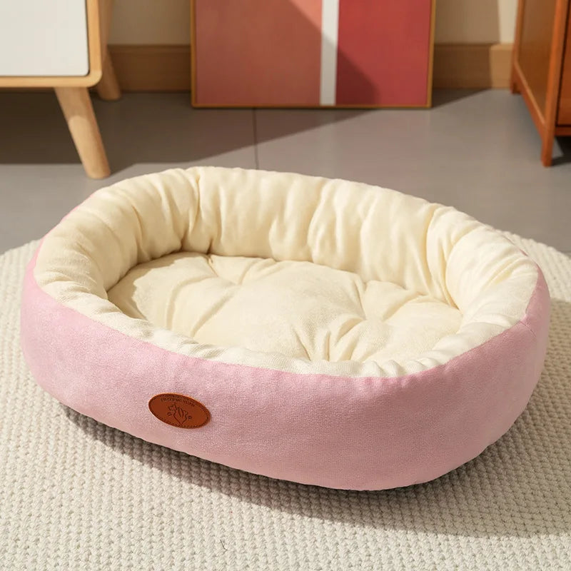 New breathable waterproof oval polyester pet bed, suitable for medium/large dogs and cats, usable all year round, no assembly required