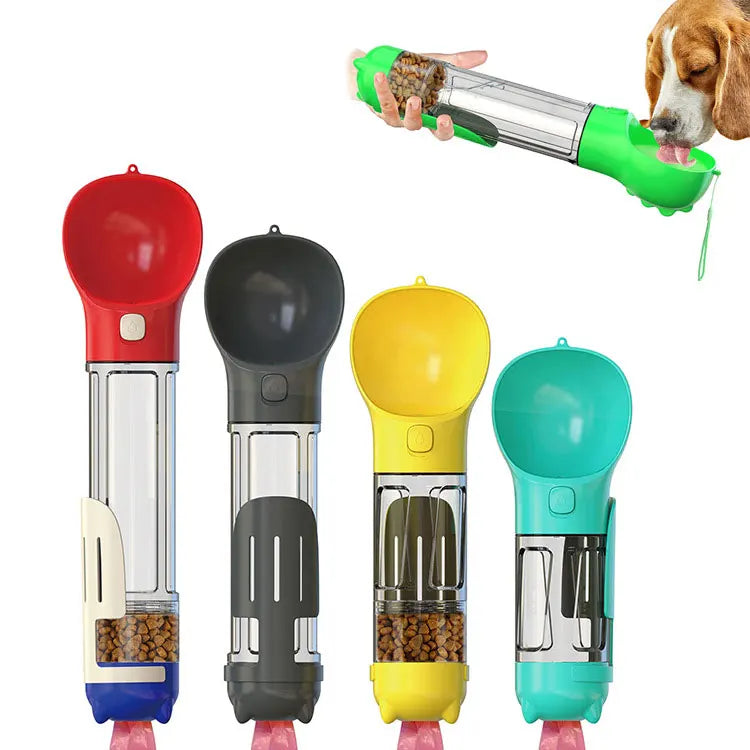 4-in-1 Dog Water Bottle Cat Supplies Pet Supplies with Poop Scoop and Poop Bags Dog Pet Portable Water Dispenser Bowl