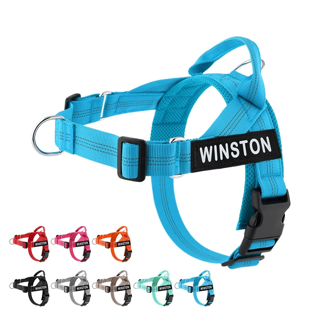 Personalized Veltrio Pettorina Adjustable Non-slip Dog Harness Triangular Reflective Vest with Custom Name Patch