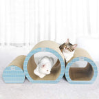 All Paws 3-in-1 Cat Accessories Cave Scratcher Lounge Cardboard Cat Scratcher Durable Cat Scratcher with Catnip