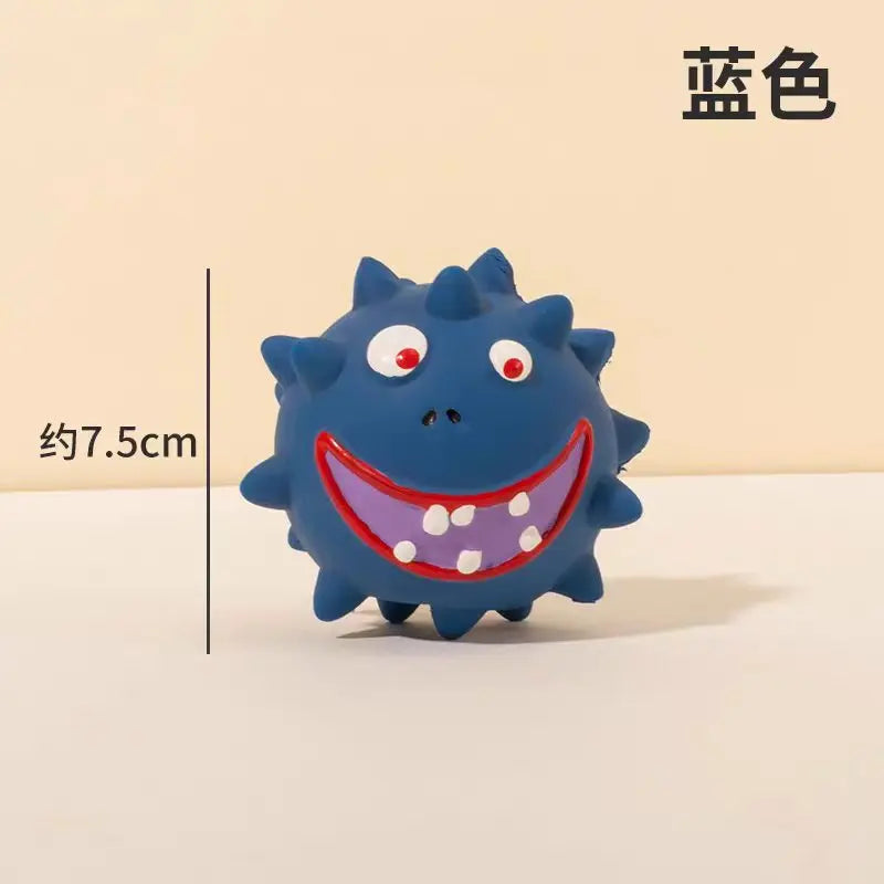 Cute and interesting latex small dog ball chew toy with colorful spikes that squeak