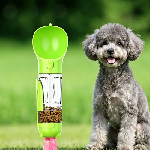 4-in-1 Dog Water Bottle Cat Supplies Pet Supplies with Poop Scoop and Poop Bags Dog Pet Portable Water Dispenser Bowl
