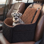 Car Safety Seat for Small Dogs with Storage Bag - Removable, Washable Pet Booster Seat with Seatbelt, Suitable for Travel