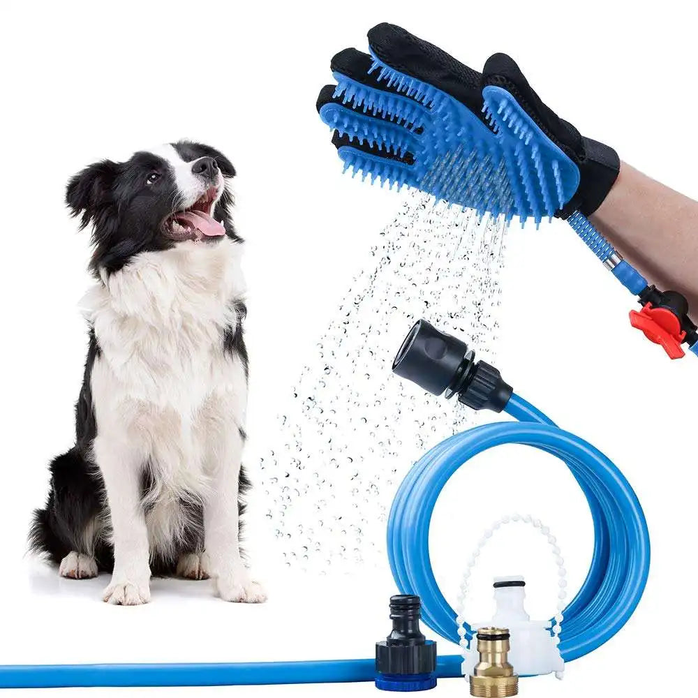 Pet Cleaning and Beauty Tools Dog Cat Massage Shower Sprayer Hair Removal Brush Gloves Silicone Pet Bath and Beauty Gloves