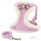 Cat Harness Vest with Wool Lining, Warm Chest Harness, Suitable for Small Puppies and Bichon Frises, Winter Polyester Pet Supplies