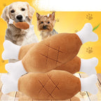 Dog Bone Chicken Leg Fruit Carrot Plush Squeaky Anti-Chew Pet Toys for Dogs and Cats
