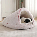 Winter Warmth-Insulating Eco-Friendly Square Fiber Animal Pattern Enclosed Dog Bed with Memory Foam Filling, Hand Washable