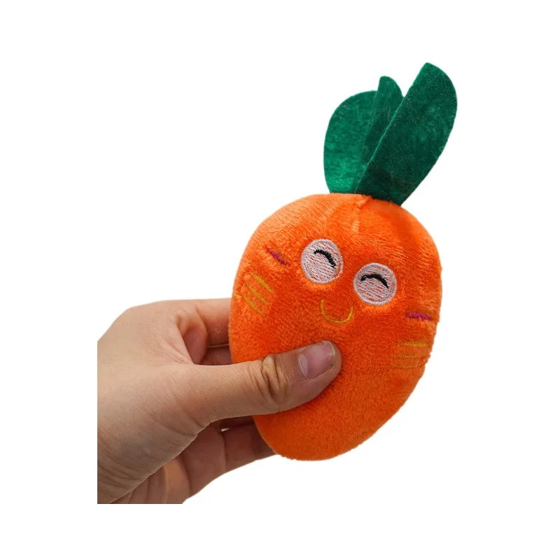 Dog Bone Chicken Leg Fruit Carrot Plush Squeaky Anti-Chew Pet Toys for Dogs and Cats