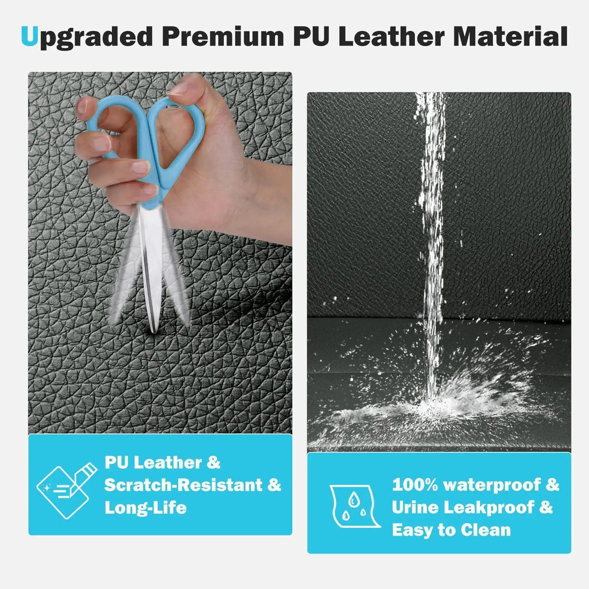 Upgraded Material Leather Pet Dog Rear Car Seat Extender - Waterproof Pet Rear Seat Cover with Mesh Windows