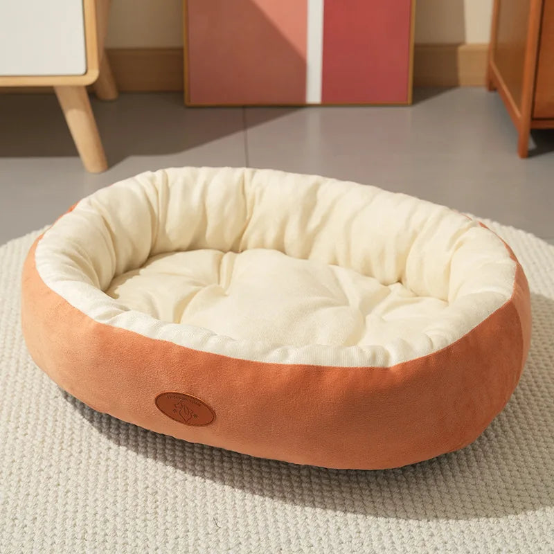 New breathable waterproof oval polyester pet bed, suitable for medium/large dogs and cats, usable all year round, no assembly required