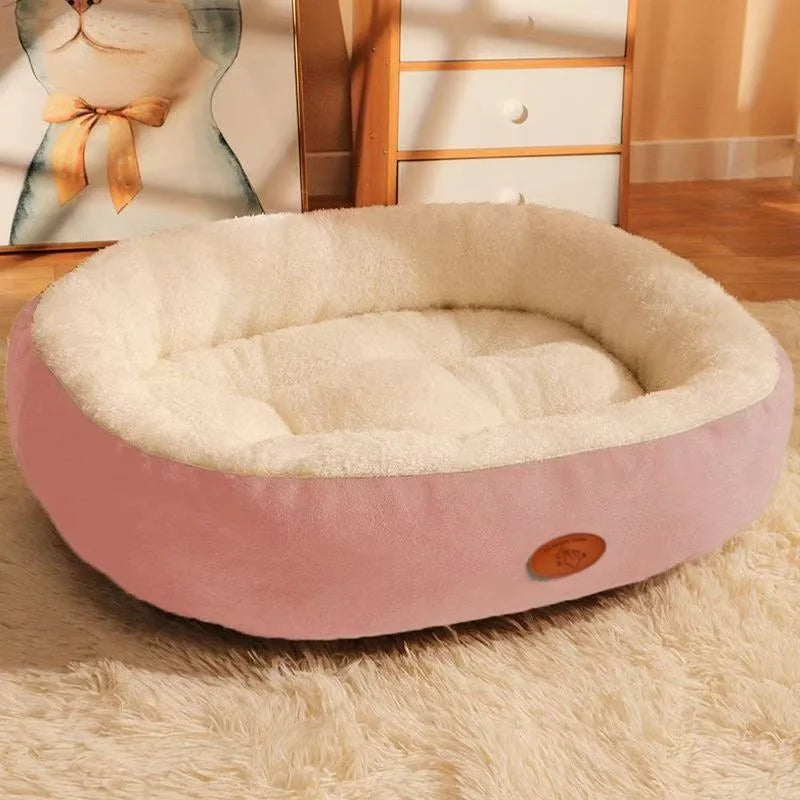 New breathable waterproof oval polyester pet bed, suitable for medium/large dogs and cats, usable all year round, no assembly required