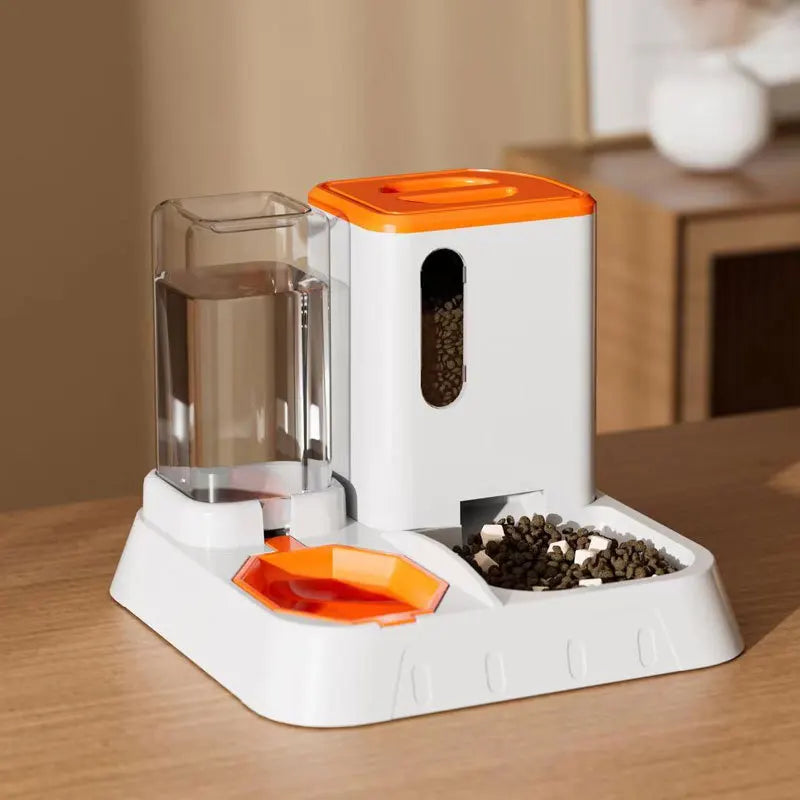Cat Automatic Feeder and Waterer Portable 2-in-1 Large Capacity Waterproof Indoor/Outdoor Pet Supplies Accessories