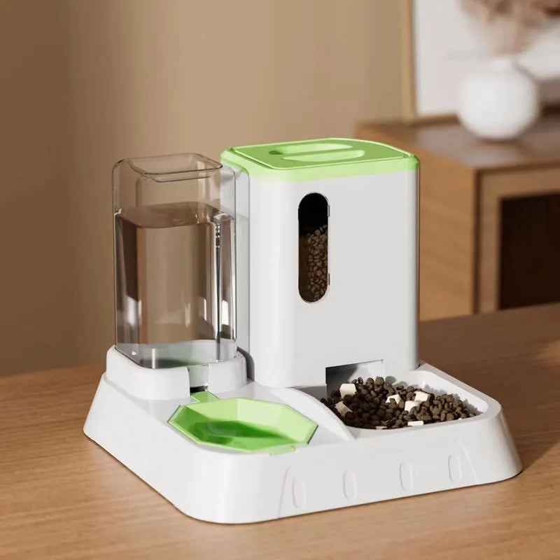 Cat Automatic Feeder and Waterer Portable 2-in-1 Large Capacity Waterproof Indoor/Outdoor Pet Supplies Accessories