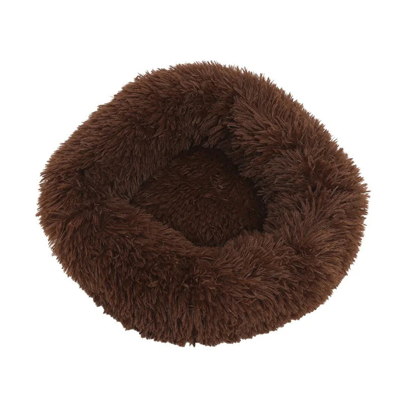 Plush dog bed, soft, environmental-friendly, comfortable, donut-shaped cat bed, washable, fashionable bed suitable for summer and winter pet dog bed