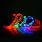 Custom Logo Leopard Print Waterproof Adjustable LED Dog Collar