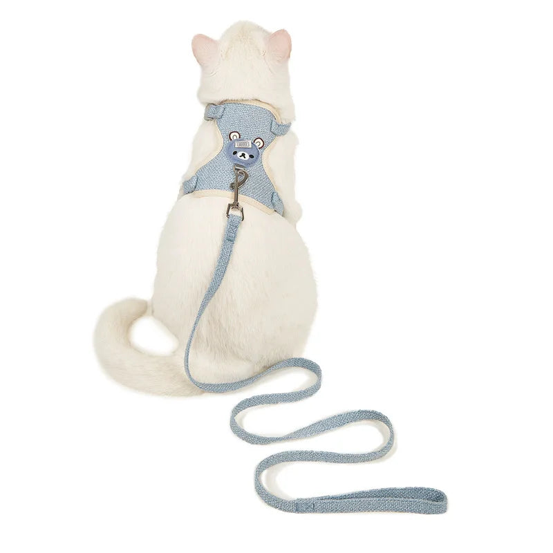 Adjustable vest-style pet harness breathable dog leash set, suitable for small dogs, cats, rabbits