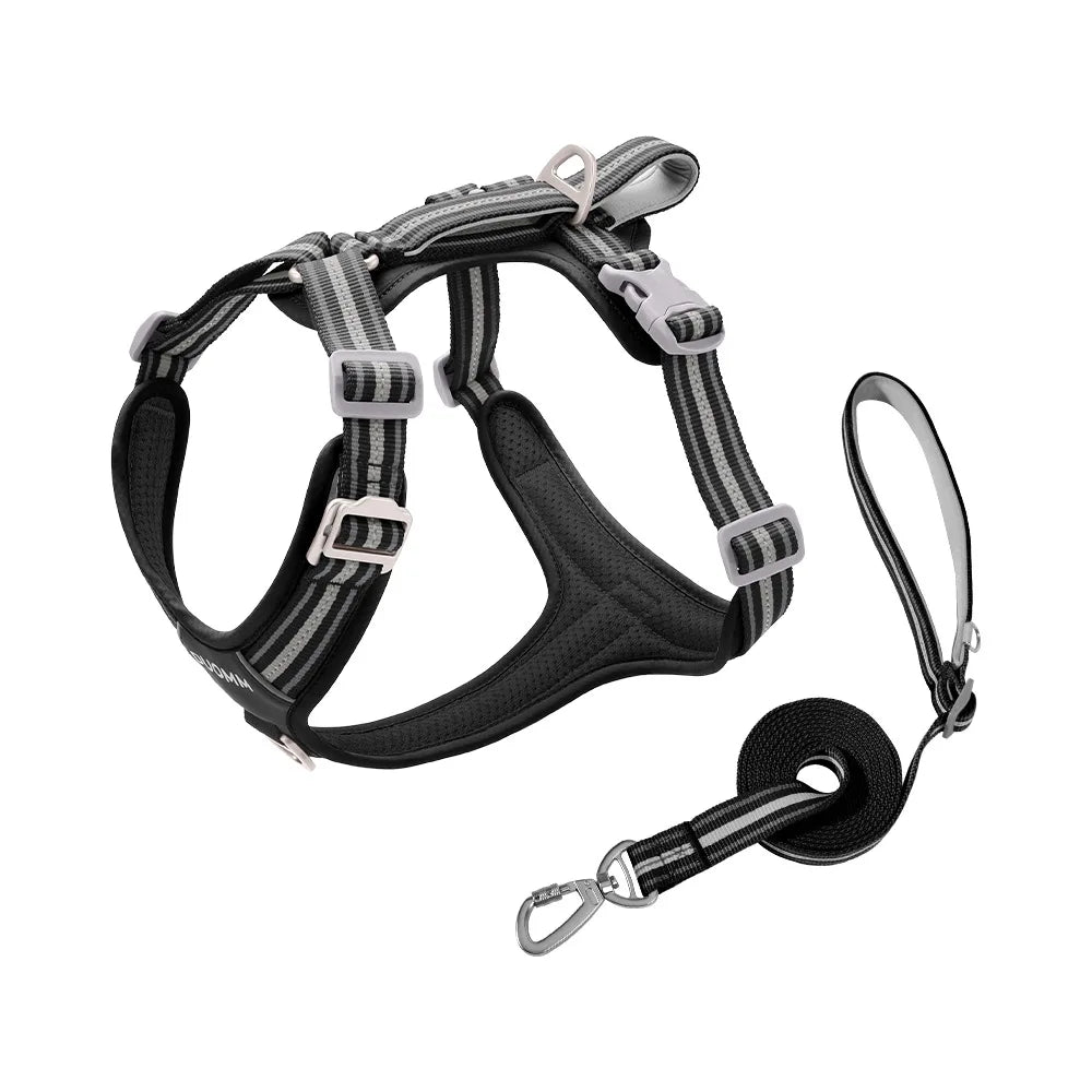 Dog Leash Shock Absorbing Nylon Sports Fashion Pet Harness Outdoor Adjustable Environmental Protection Reflective Wear-Resistant Two-in-One