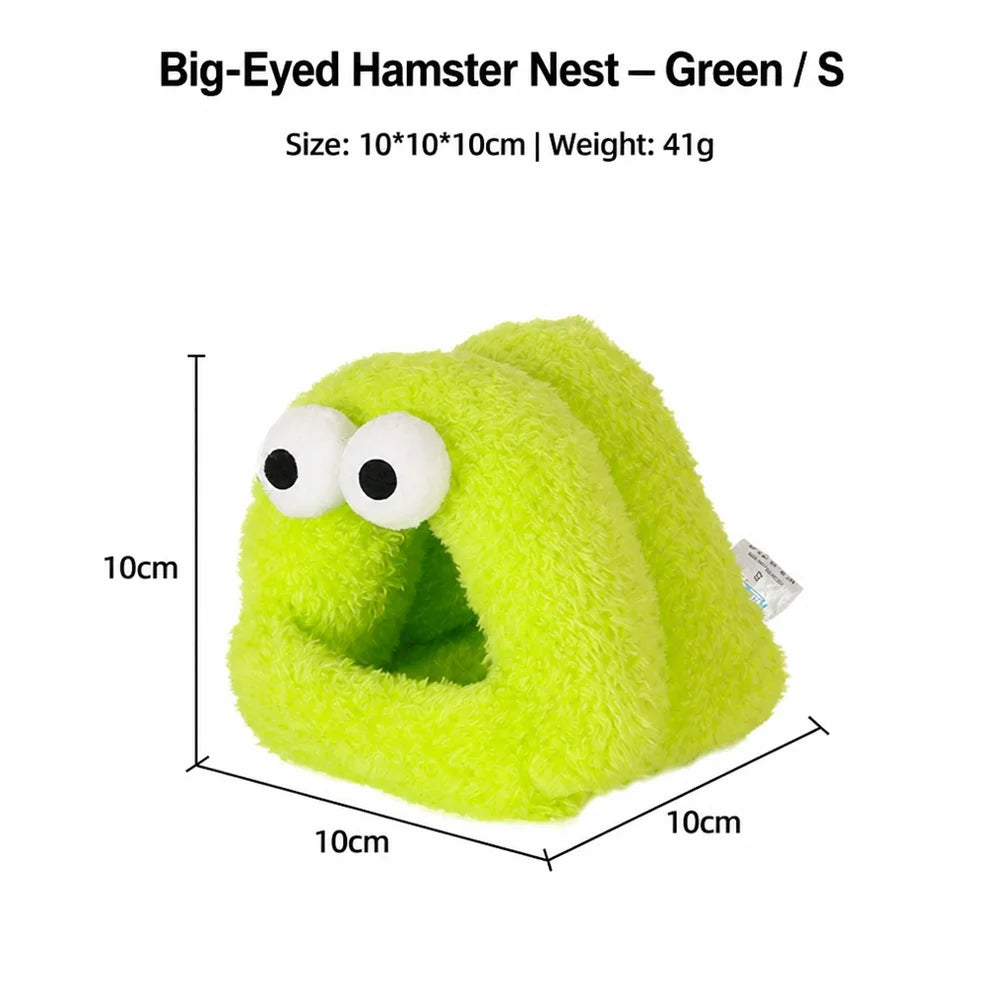 Halloween Monster Style Big-eyed Hamster Nest Winter Warm Fleece Small Pet Bed Pearl Velvet Sleep Cave Suitable for Small Animals