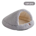 Winter Warmth-Insulating Eco-Friendly Square Fiber Animal Pattern Enclosed Dog Bed with Memory Foam Filling, Hand Washable
