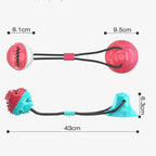 Dog chew toy, with food leakage function, with suction cup, chew-resistant, wear-resistant, suitable for chewing and playing, pet supplies accessories