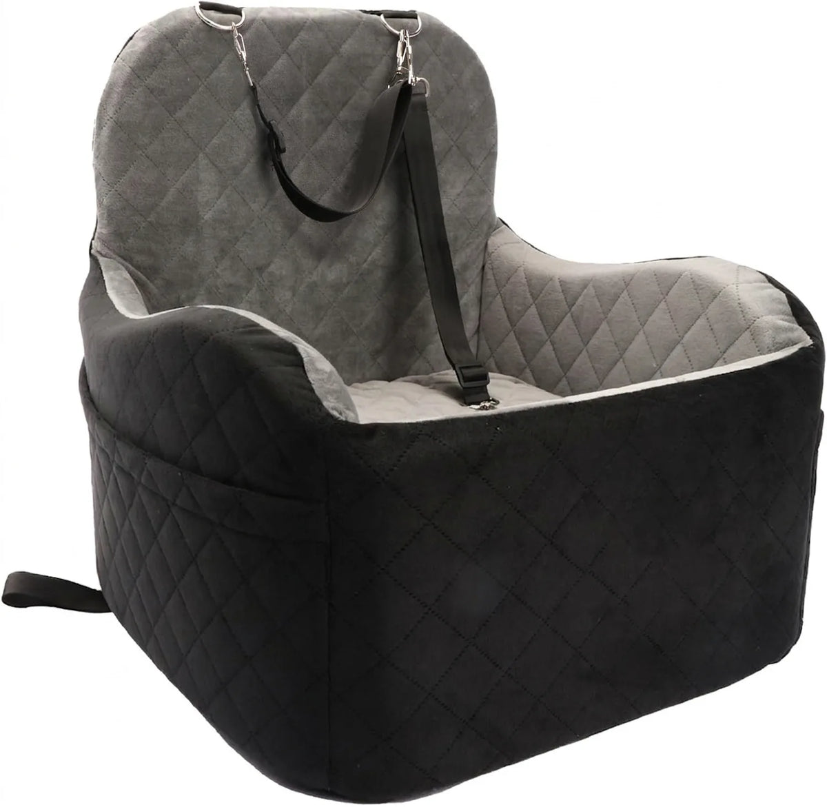 Car Safety Seat for Small Dogs with Storage Bag - Removable, Washable Pet Booster Seat with Seatbelt, Suitable for Travel