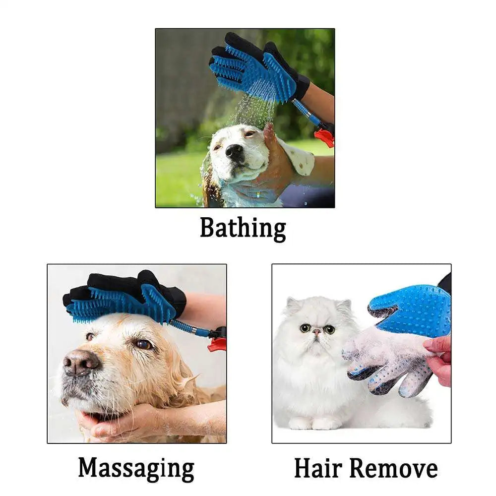 Pet Cleaning and Beauty Tools Dog Cat Massage Shower Sprayer Hair Removal Brush Gloves Silicone Pet Bath and Beauty Gloves