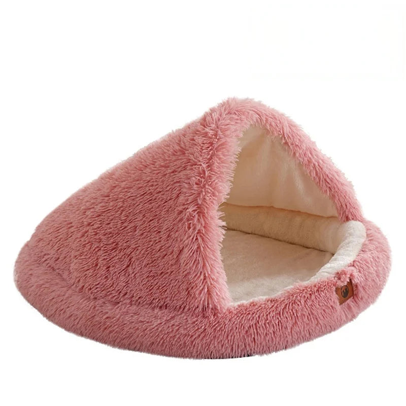 Winter Warmth-Insulating Eco-Friendly Square Fiber Animal Pattern Enclosed Dog Bed with Memory Foam Filling, Hand Washable