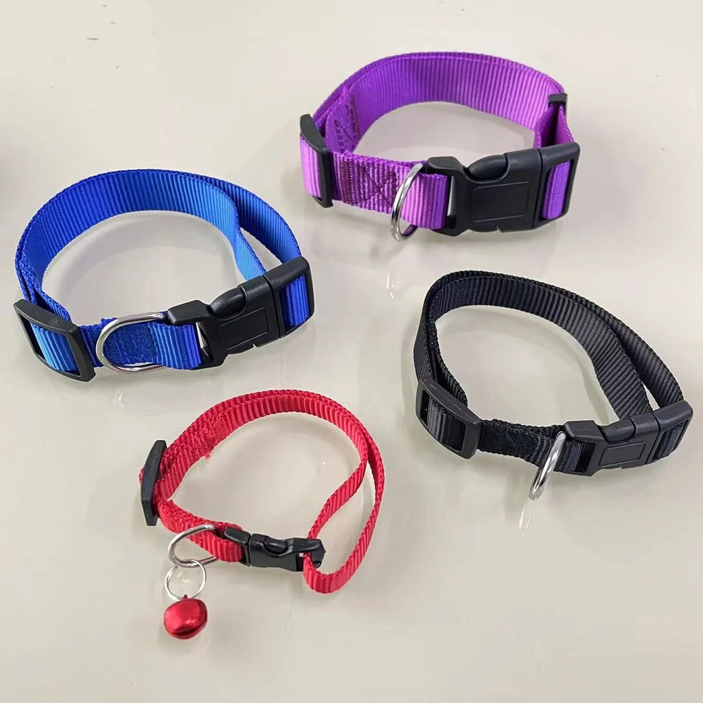 Unique Fashion Custom Woven Striped Ribbon Pet Dog Accessories Collar LOGO Waterproof Nylon AirTag Adjustable Quick Release Buckle