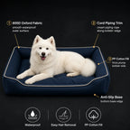 Waterproof Oxford Cloth Pet Sofa Bed Scratch-Resistant Fabric PP Cotton High Resilience Easy Hair Removal Non-Slip Base