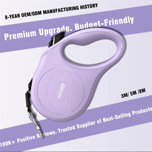 Automatic dog accessories hands-free heavy-duty custom dog lead custom nylon retractable dog leash