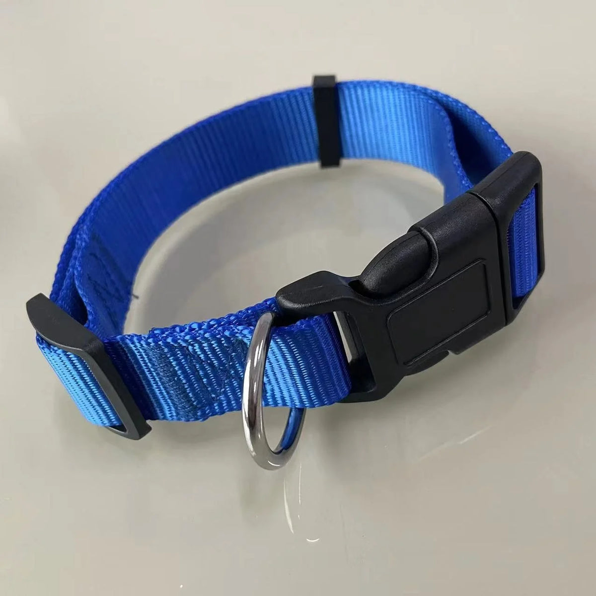 Unique Fashion Custom Woven Striped Ribbon Pet Dog Accessories Collar LOGO Waterproof Nylon AirTag Adjustable Quick Release Buckle
