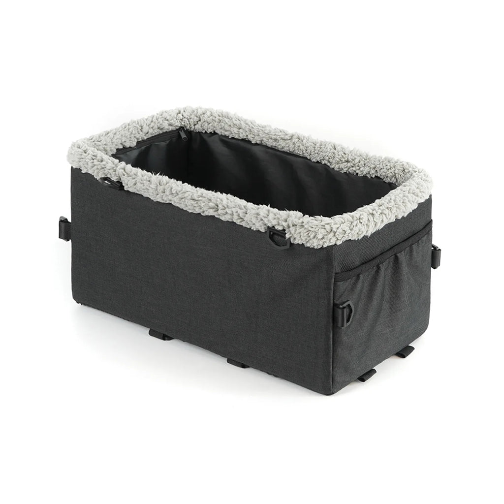 Breathable Adjustable Portable Zip-Up Elevated Seat with Removable Car Center Console Armrest Pet Harness for Small Dogs and Cats