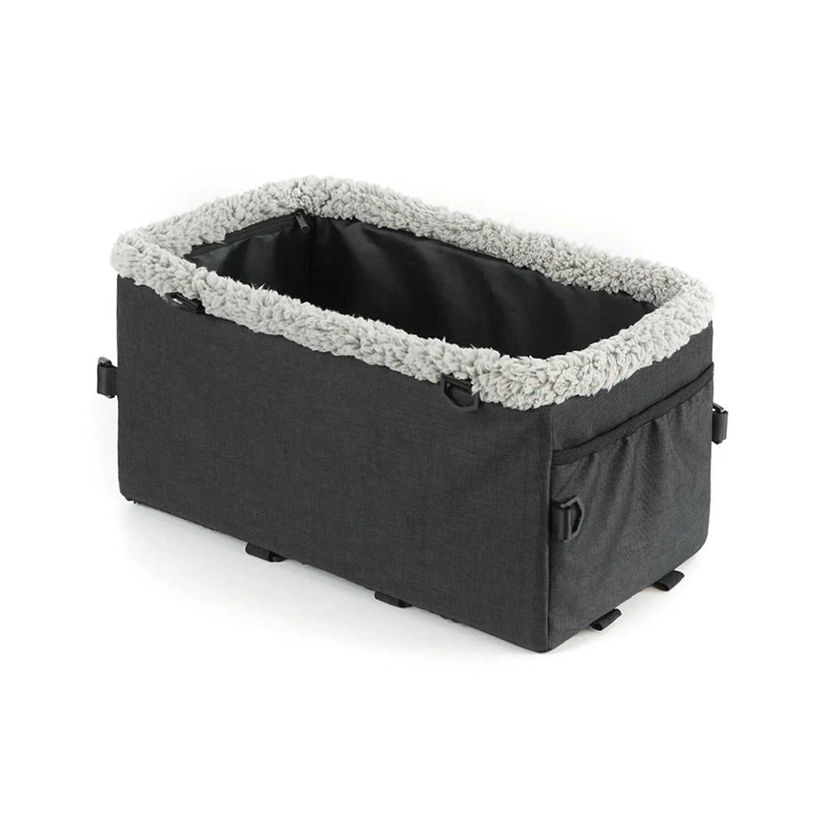Breathable Adjustable Portable Zip-Up Elevated Seat with Removable Car Center Console Armrest Pet Harness for Small Dogs and Cats