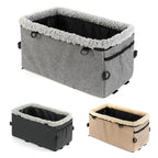 Breathable Adjustable Portable Zip-Up Elevated Seat with Removable Car Center Console Armrest Pet Harness for Small Dogs and Cats
