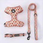 Logo breathable mesh padded vest floral print personalized no-tension luxury adjustable collar belt pet harness