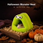 Halloween Monster Style Big-eyed Hamster Nest Winter Warm Fleece Small Pet Bed Pearl Velvet Sleep Cave Suitable for Small Animals