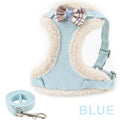 Cat Harness Vest with Wool Lining, Warm Chest Harness, Suitable for Small Puppies and Bichon Frises, Winter Polyester Pet Supplies