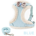 Cat Harness Vest with Wool Lining, Warm Chest Harness, Suitable for Small Puppies and Bichon Frises, Winter Polyester Pet Supplies