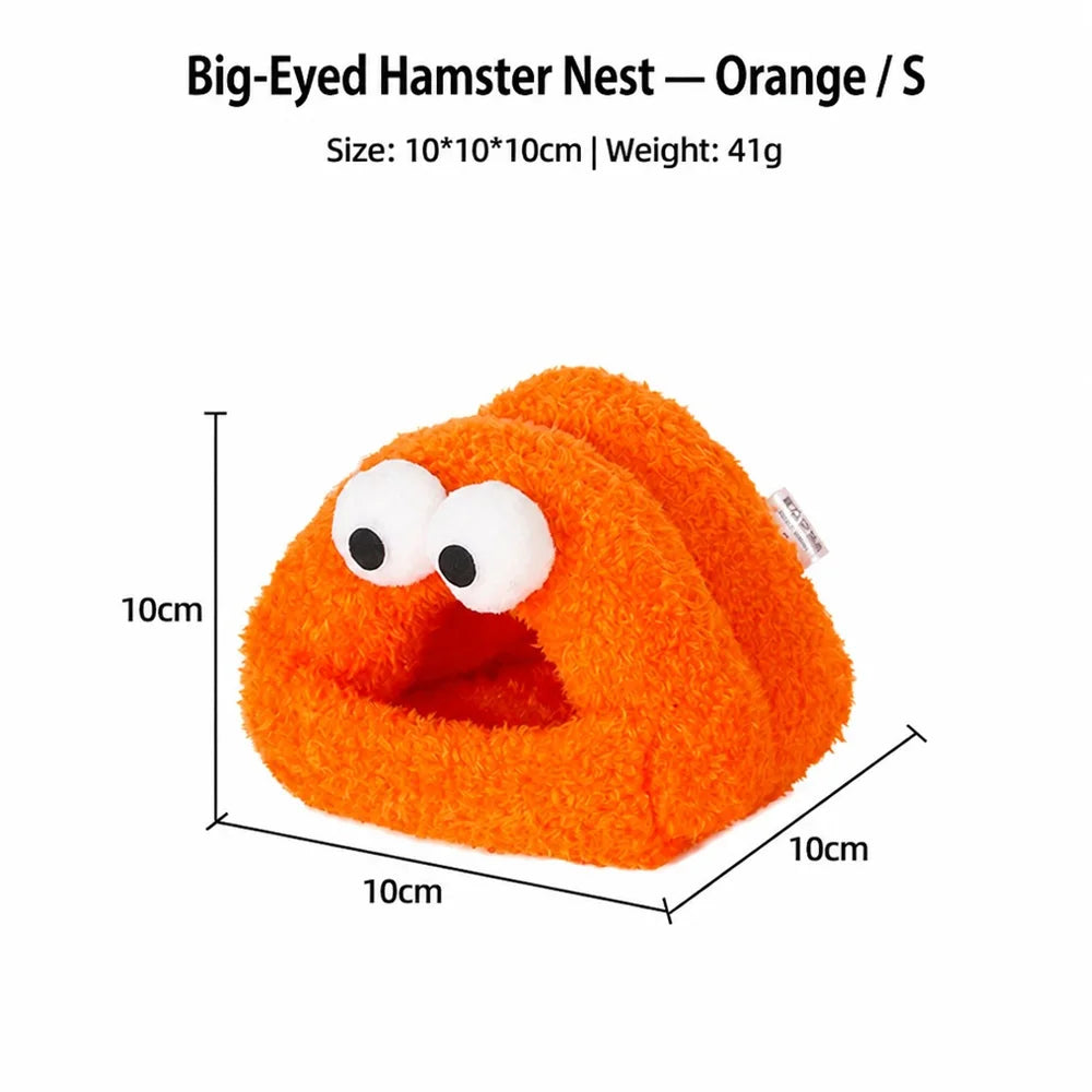 Halloween Monster Style Big-eyed Hamster Nest Winter Warm Fleece Small Pet Bed Pearl Velvet Sleep Cave Suitable for Small Animals