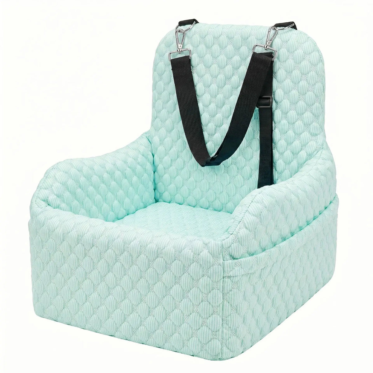 Car Safety Seat for Small Dogs with Storage Bag - Removable, Washable Pet Booster Seat with Seatbelt, Suitable for Travel