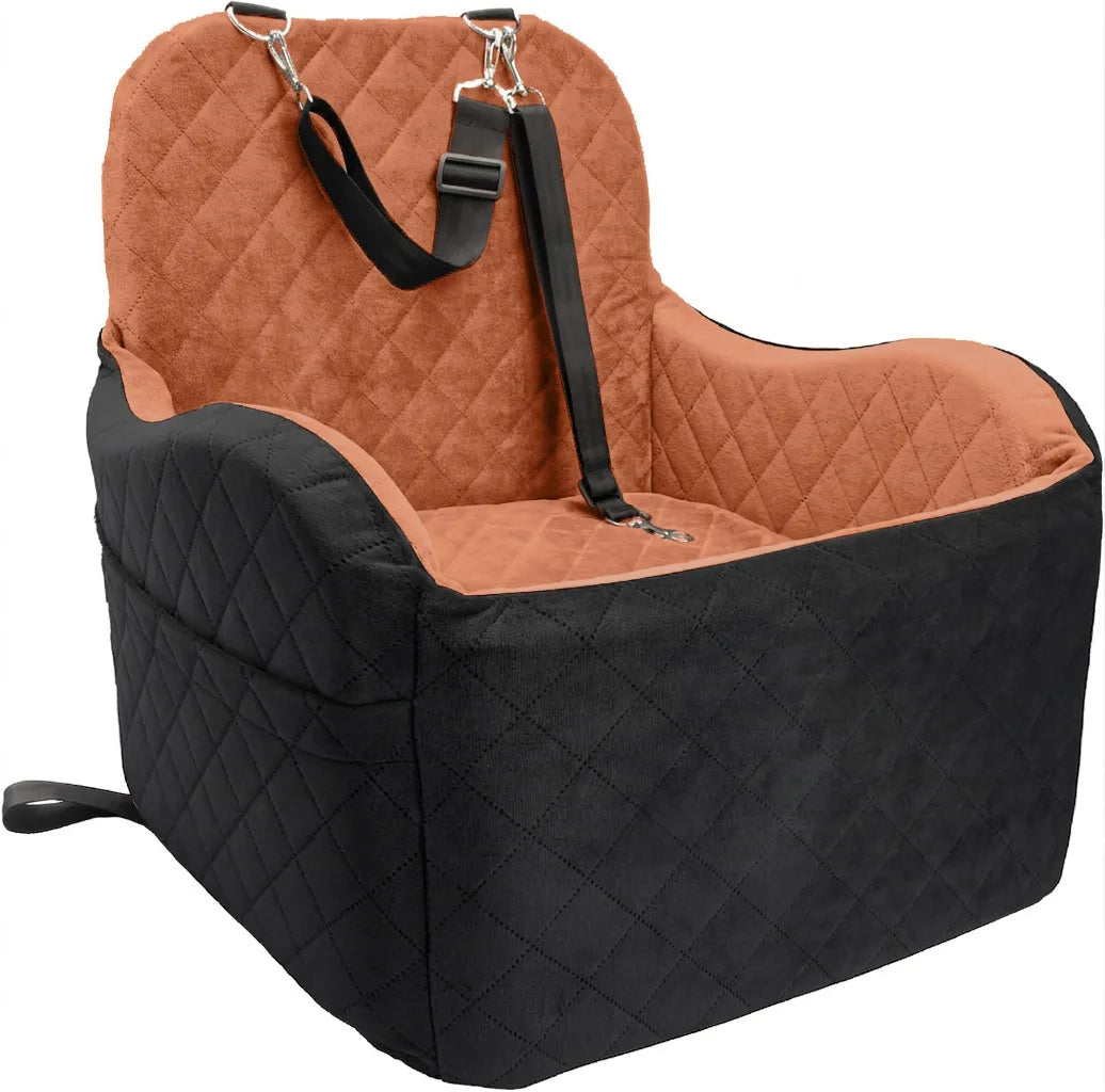 Car Safety Seat for Small Dogs with Storage Bag - Removable, Washable Pet Booster Seat with Seatbelt, Suitable for Travel